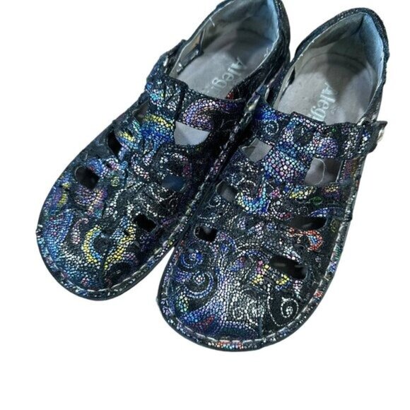 Alegría Pes-542 Women SZ 35 Multicolor Fisherman Clogs Comfort Shoes - Picture 3 of 12